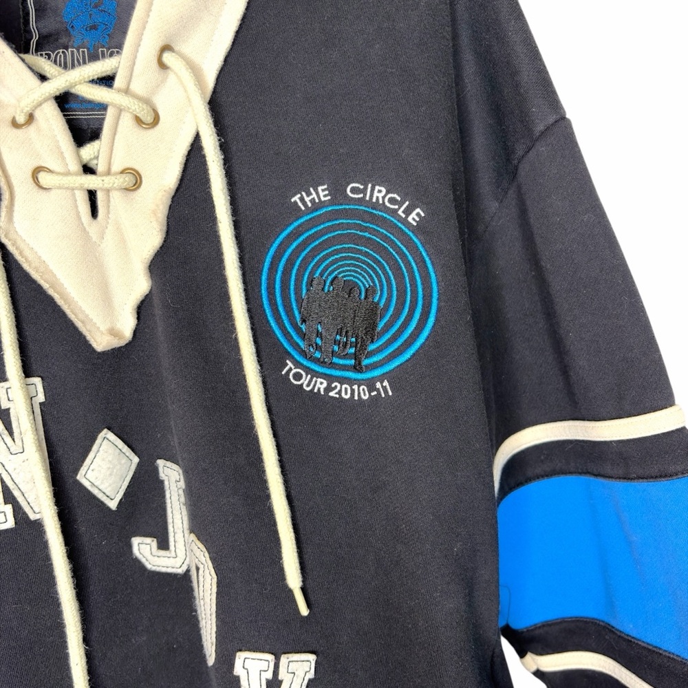 Bon Jovi ‘The Circle World Tour’ 2010-2011 Est 1983 Hoodie Hockey Jersey Hoody - Picture 4 of 10